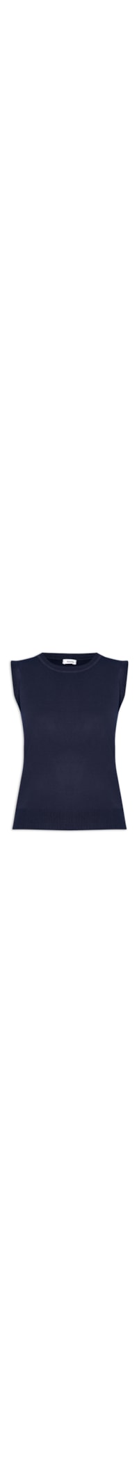 Regata Feminina Alongada em Tricot - Azul