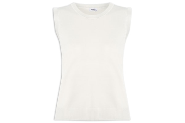 Regata Feminina Alongada em Tricot - Off White