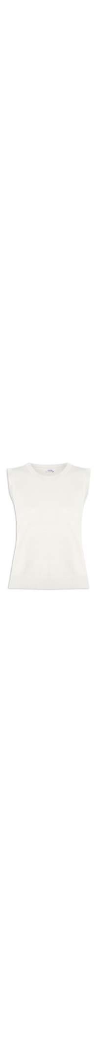 Regata Feminina Alongada em Tricot - Off White