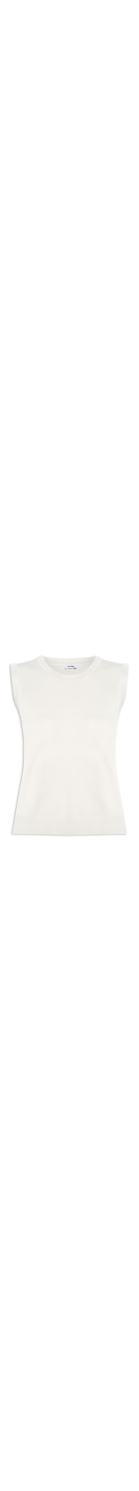 Regata Feminina Alongada em Tricot - Off White