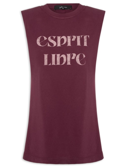 Regata Feminina Alongada Esprit Libre – Vinho