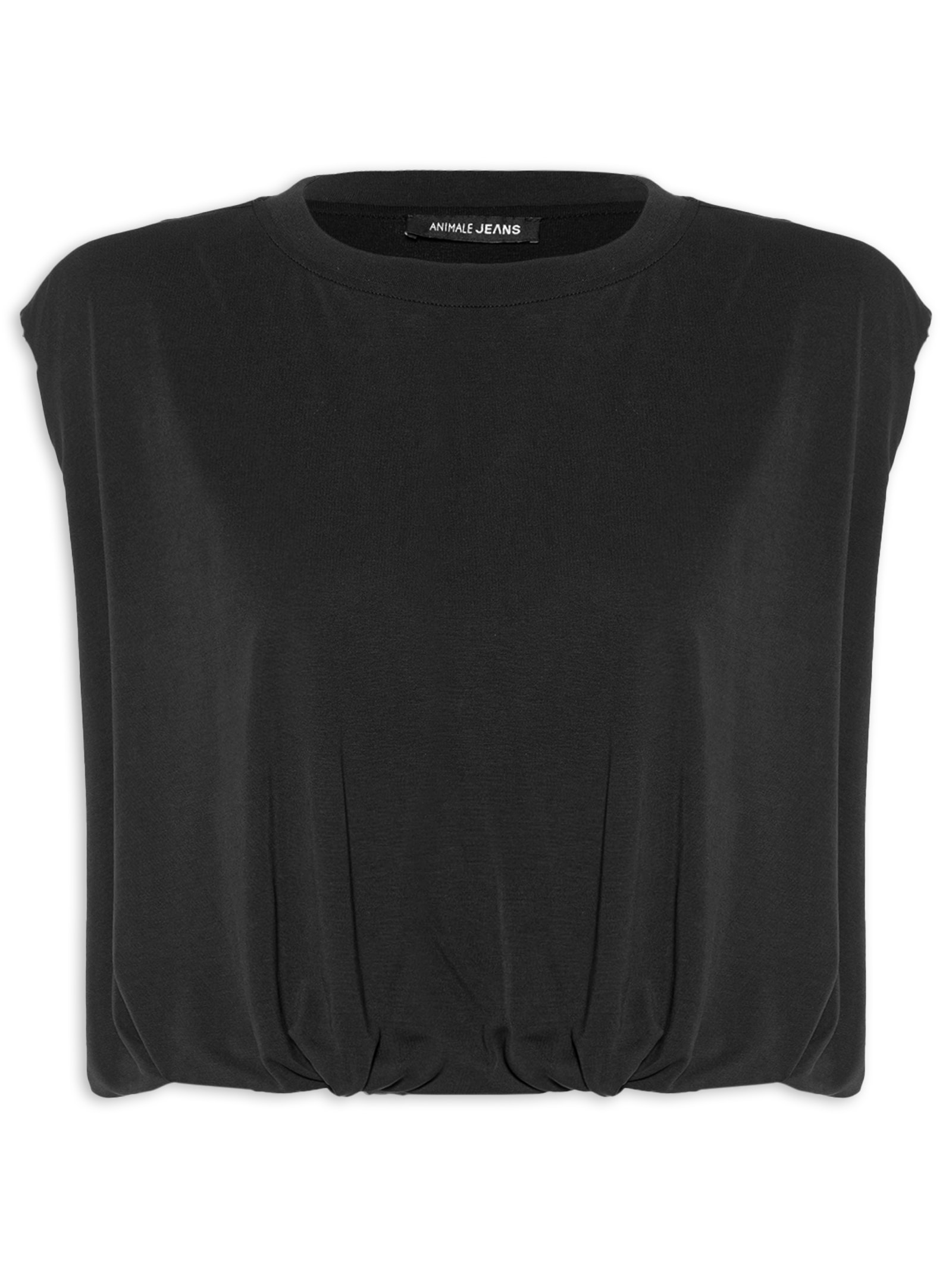 Regata Feminina Ballon Preto Animale Jeans