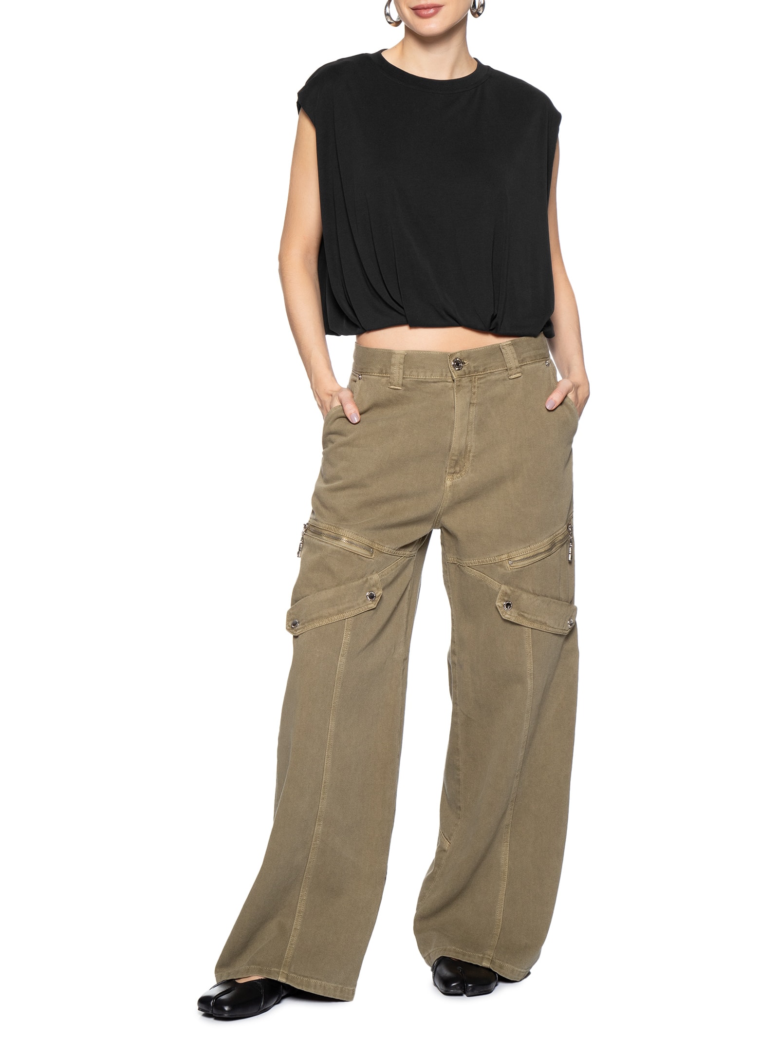 Regata Feminina Ballon Preto Animale Jeans