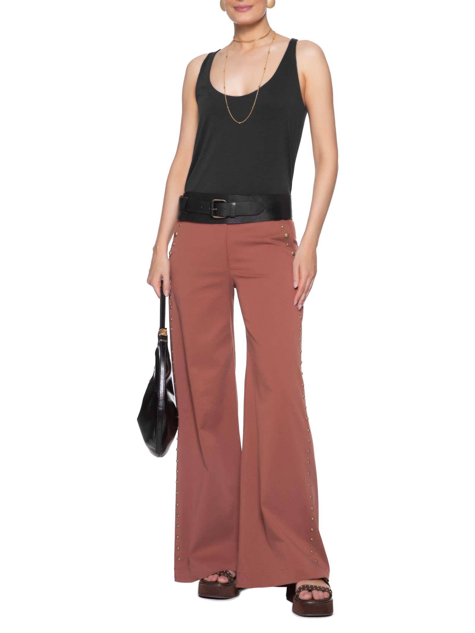 Regata Feminina Barra Fraldada Preto Maria Filó