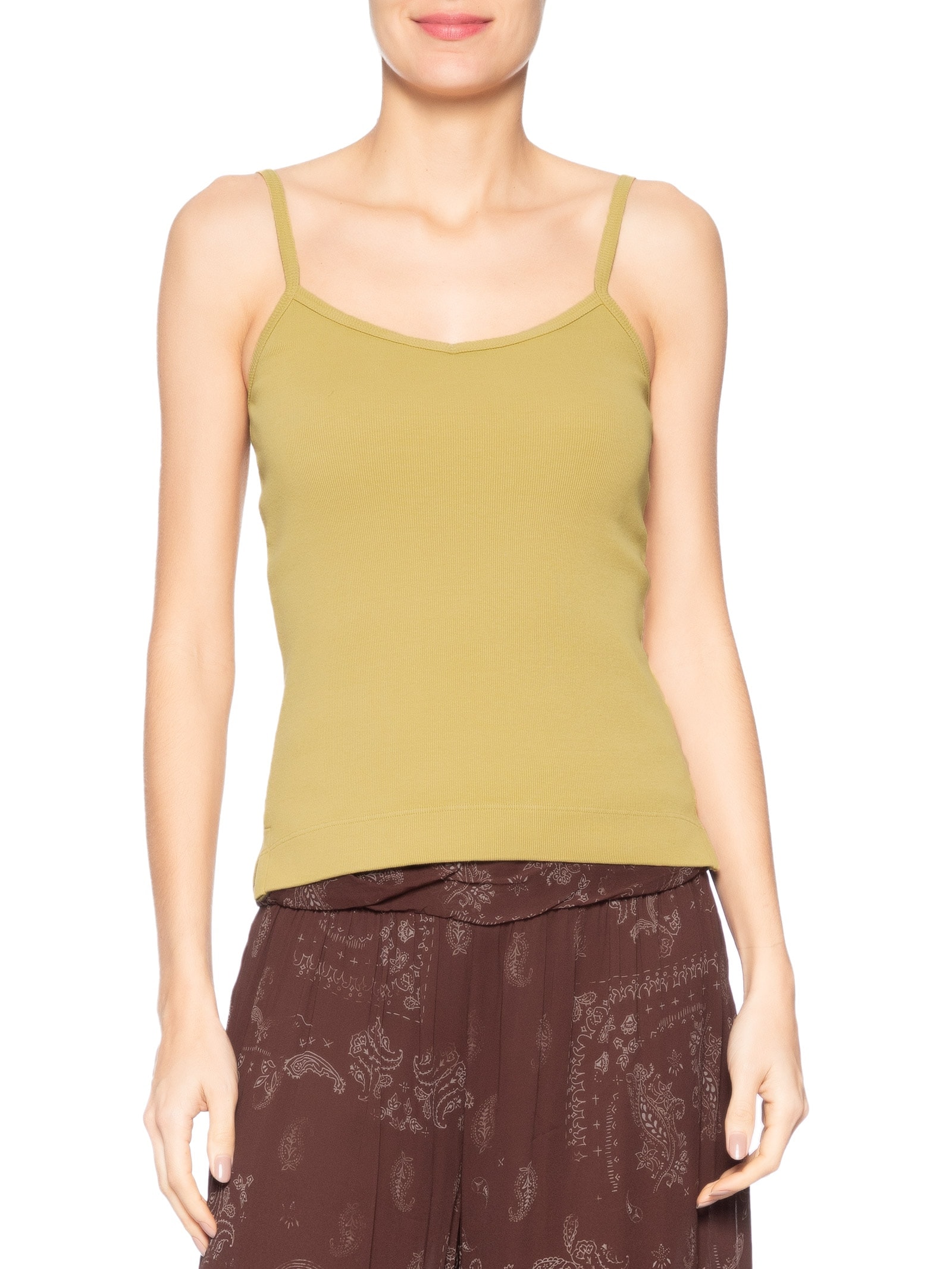 Regata Feminina Basic Alça Fina Bege Animale Jeans