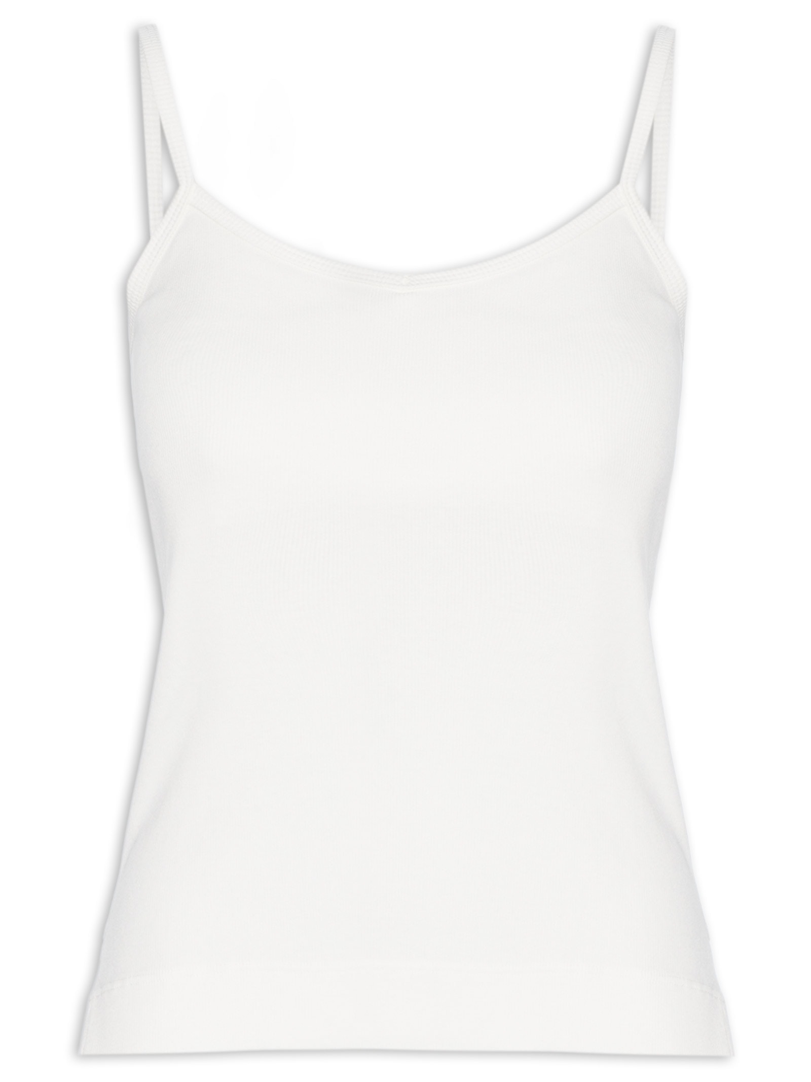 Regata Feminina Basic Alça Fina Branco Animale Jeans