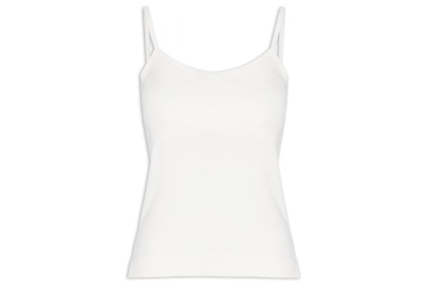 Regata Feminina Basic Alça Fina - Branco
