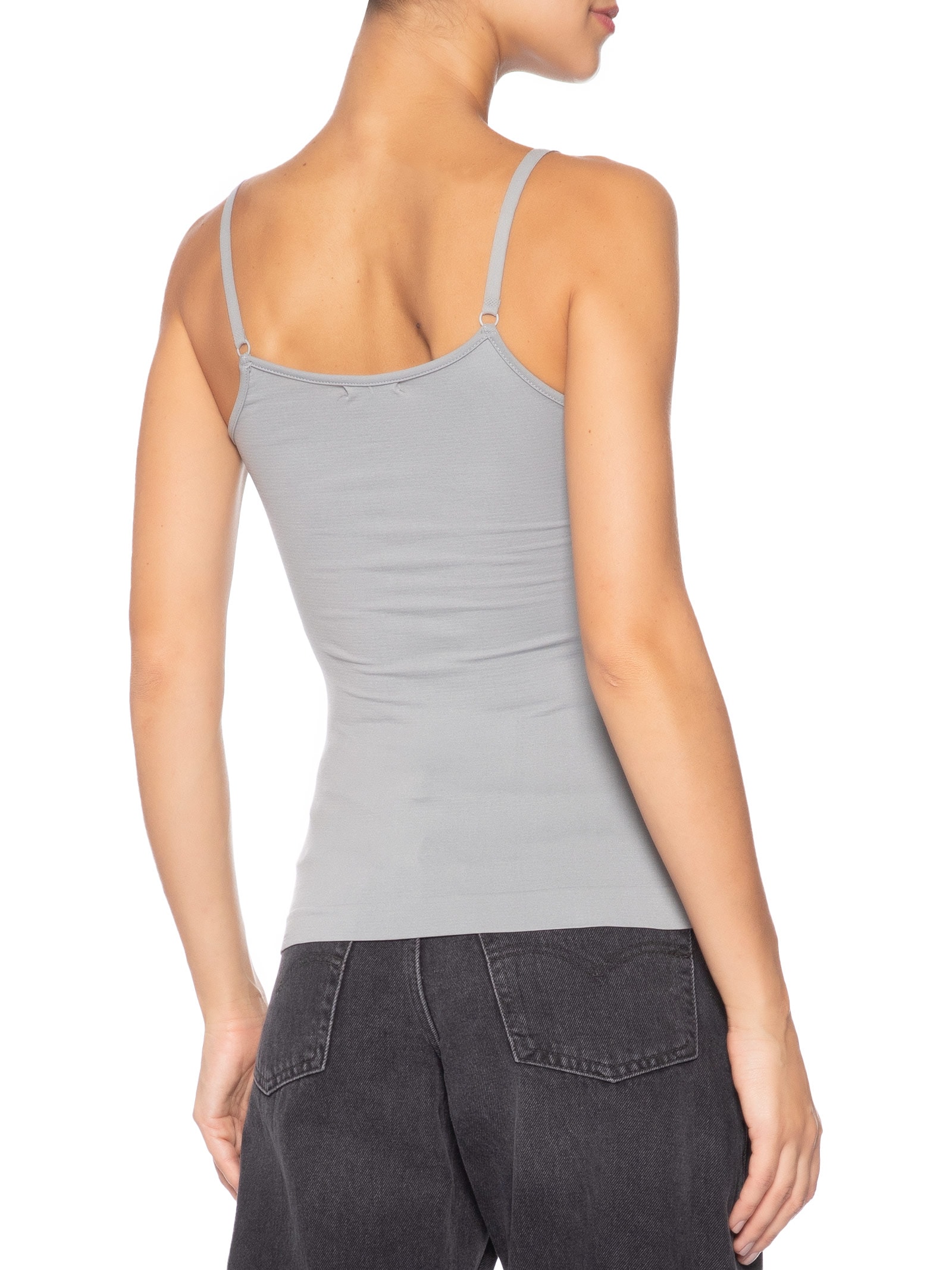 Regata Feminina Básica Alcinha Com Bojo Cinza Basiq