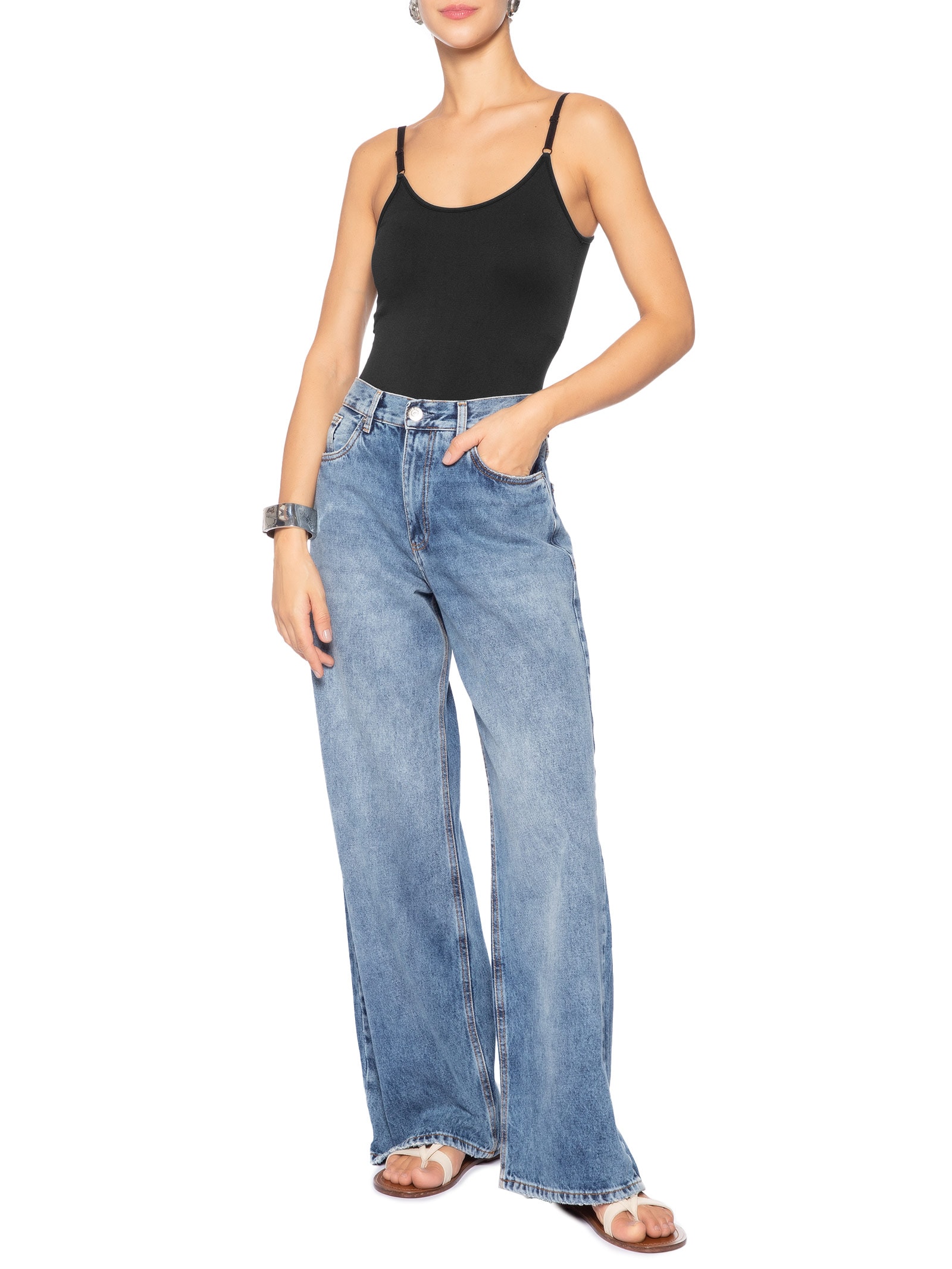 Regata Feminina Básica Alcinha Com Bojo Preto Basiq