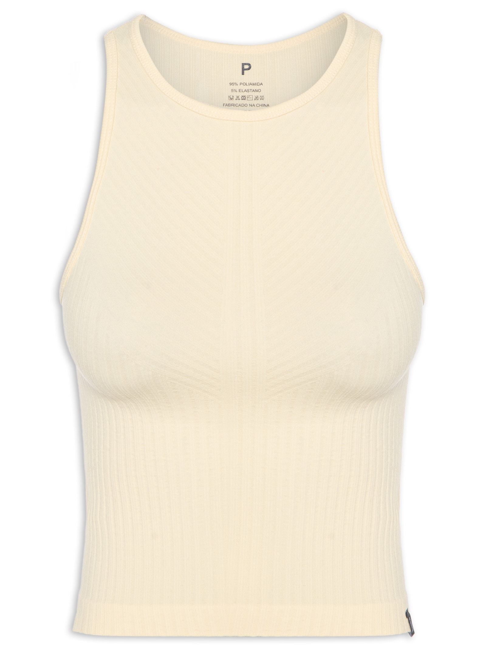 Regata Feminina Básica Canelada Amarelo Basiq