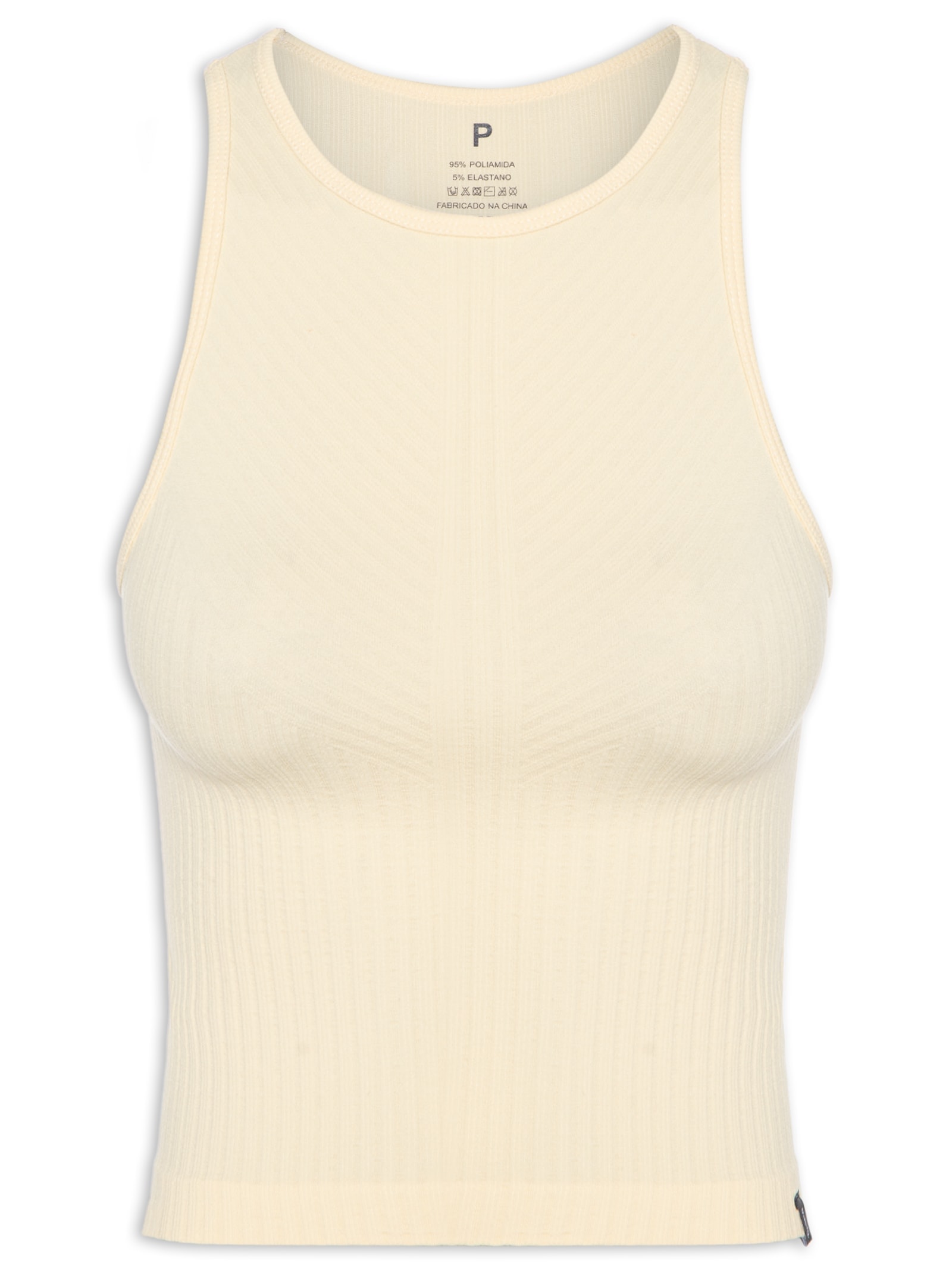 Regata Feminina Básica Canelada Amarelo Basiq