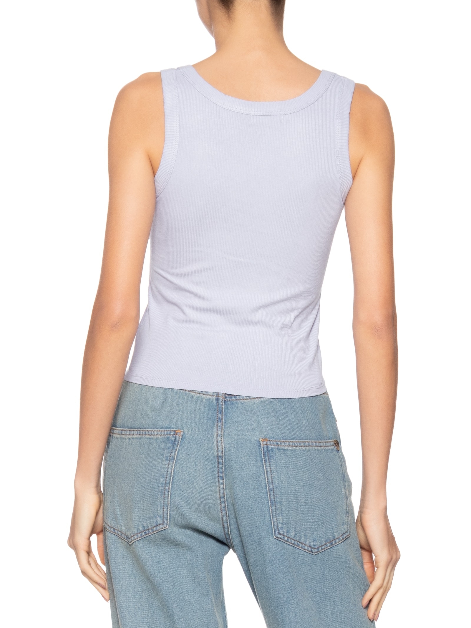 Regata Feminina Básica Canelada Azul Basiq