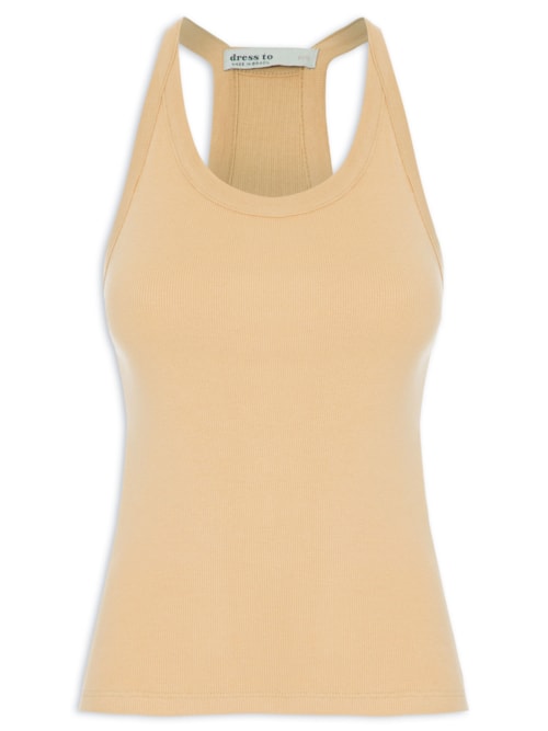 Regata Feminina Básica Canelada - Bege