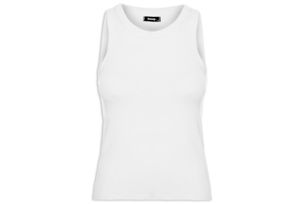 Regata Feminina Básica Canelada - Branco