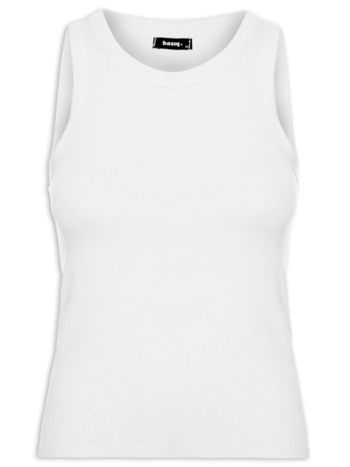 Regata Feminina Básica Canelada – Branco