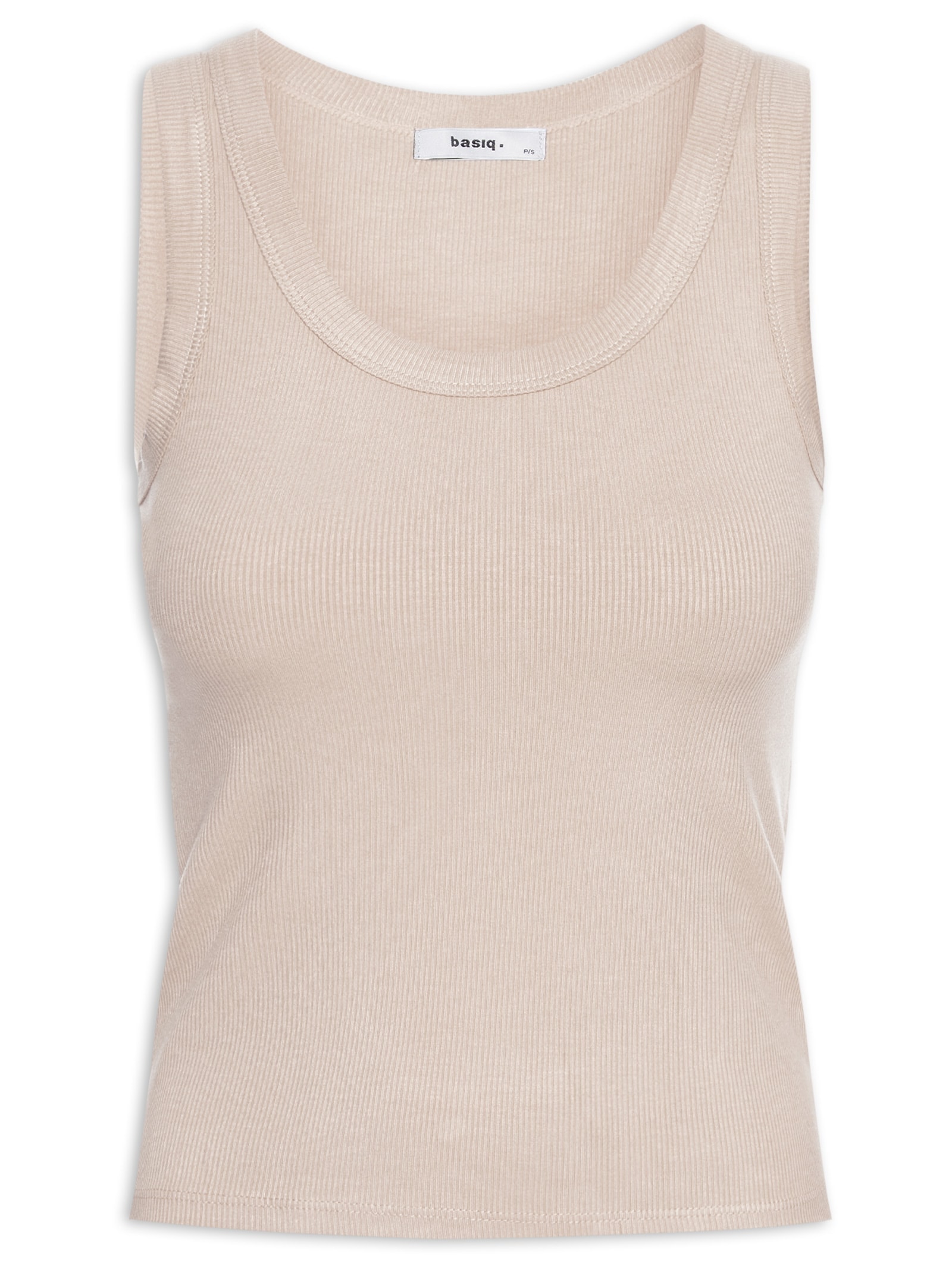 Regata Feminina Básica Canelada Cinza Basiq