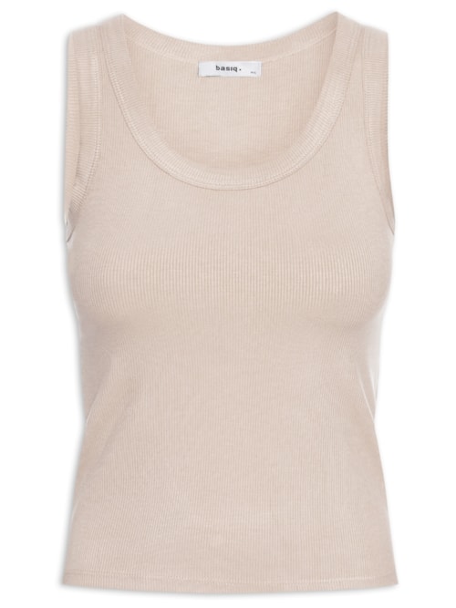 Regata Feminina Básica Canelada – Cinza