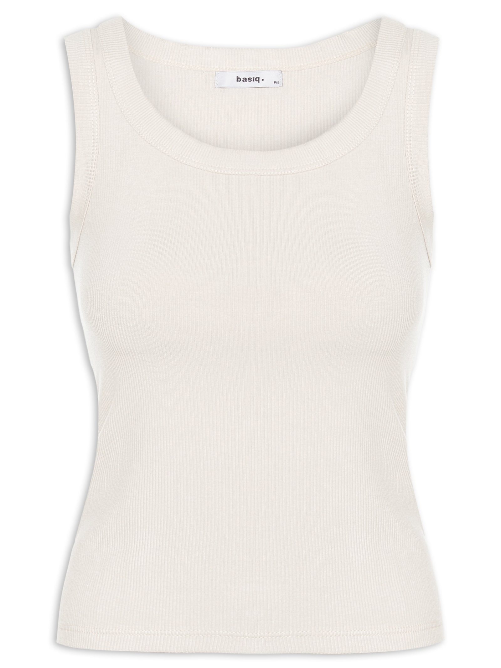 Regata Feminina Básica Canelada Cinza Basiq