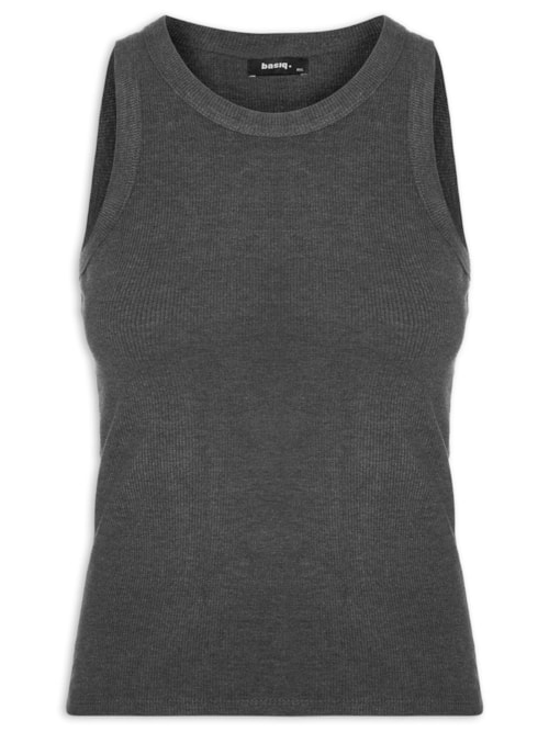 Regata Feminina Básica Canelada – Cinza