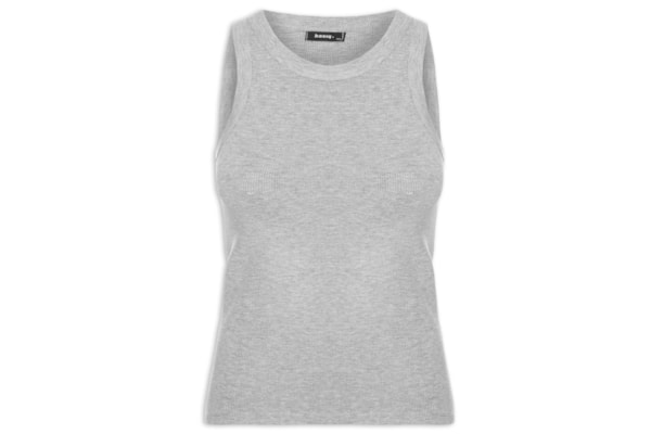 Regata Feminina Básica Canelada - Cinza