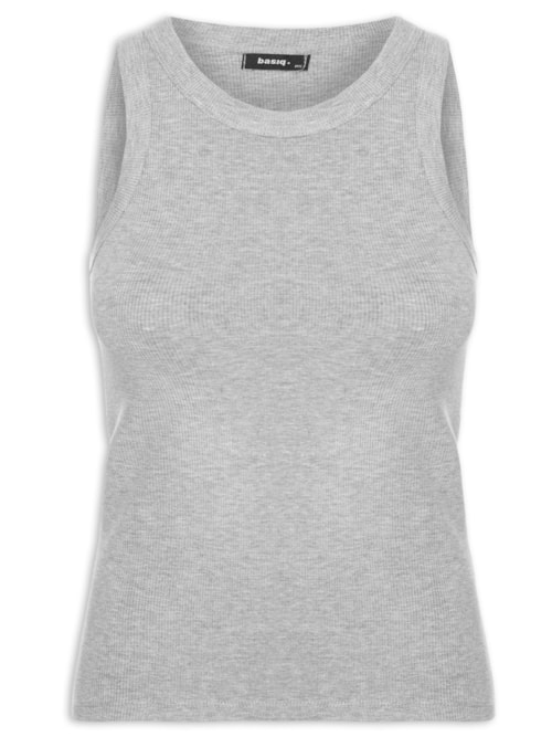 Regata Feminina Básica Canelada – Cinza