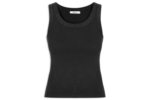 Regata Feminina Básica Canelada - Preto