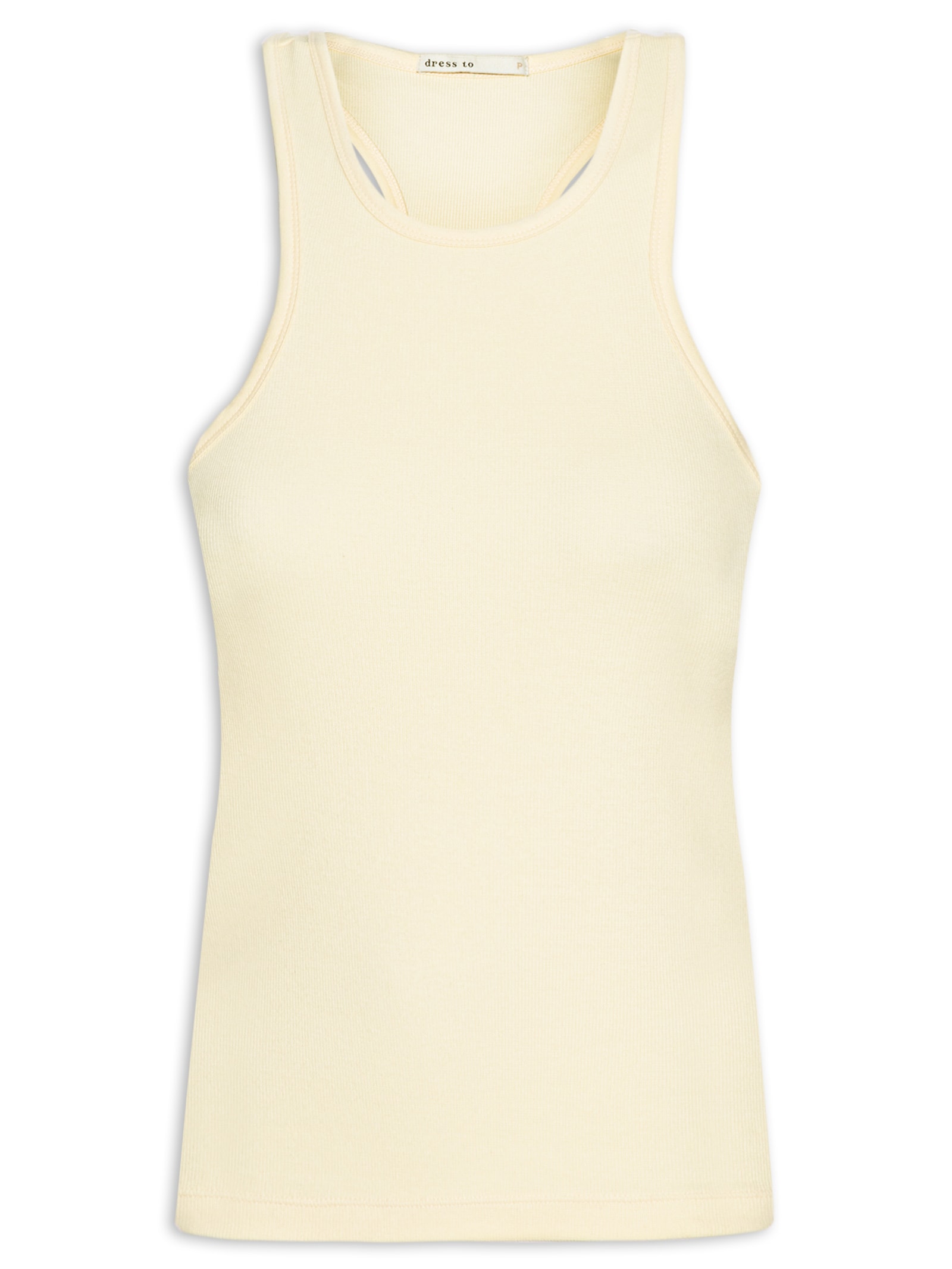 Regata Feminina Básica Canelado Bege Dress To