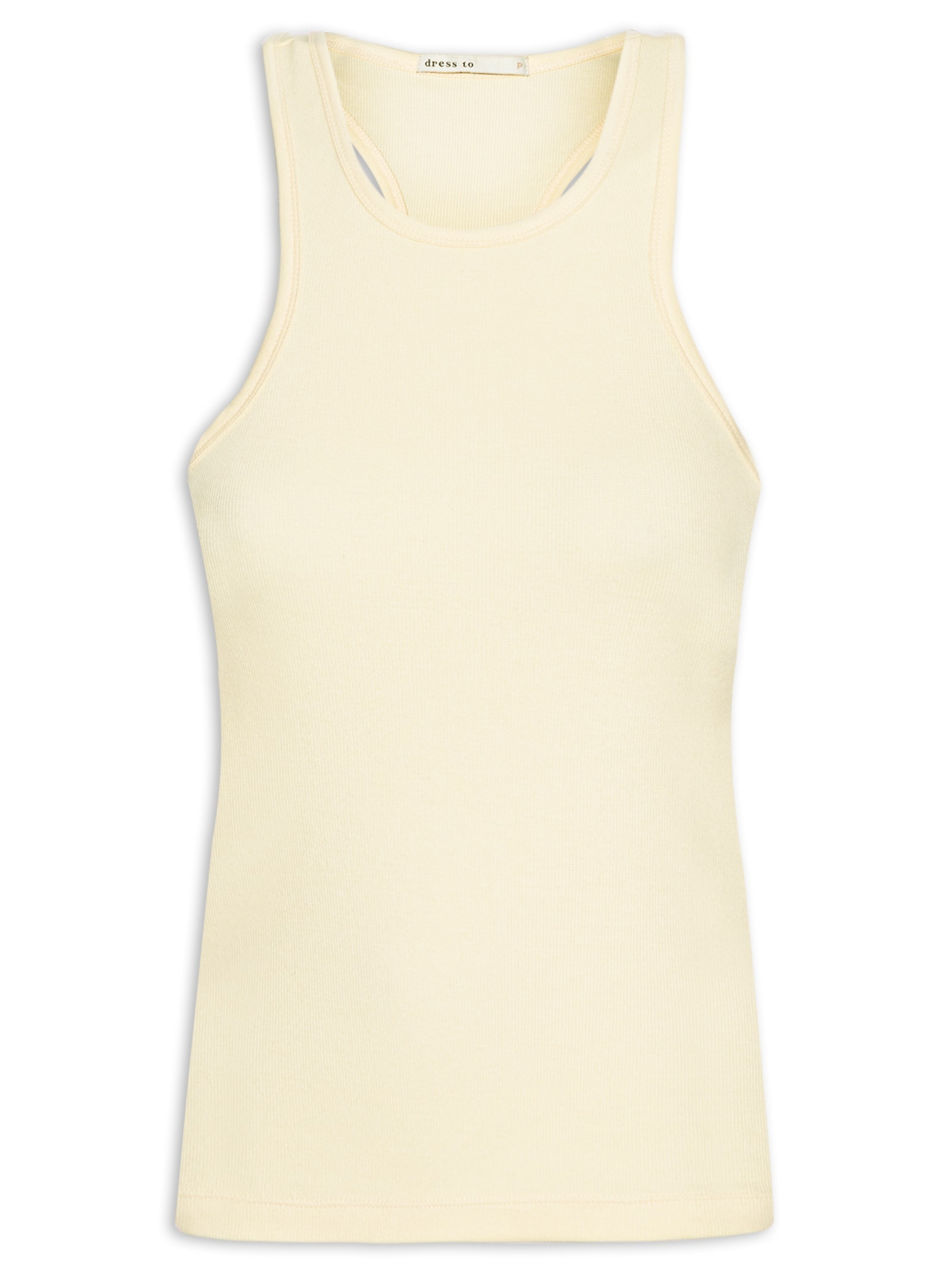 Regata Feminina Básica Canelado Bege Dress To