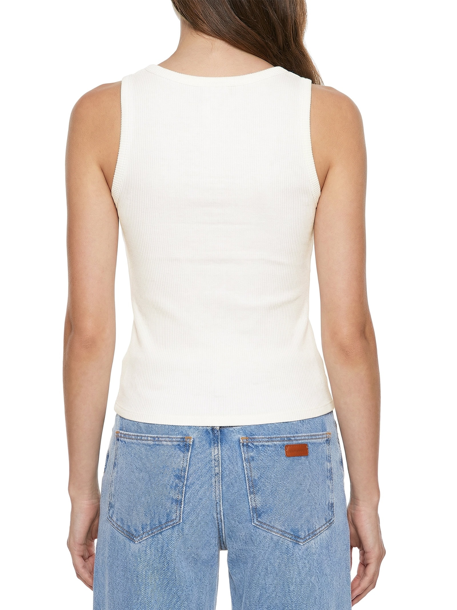 Regata Feminina Básica Com Placa Branco Lança Perfume