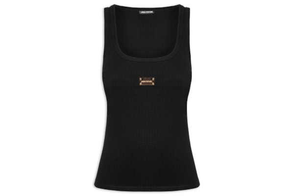 Regata Feminina Básica Com Placa - Preto