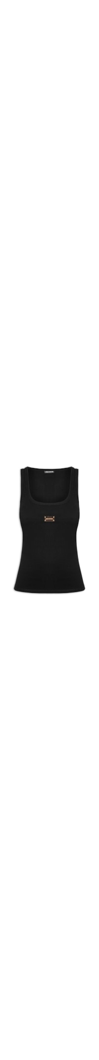 Regata Feminina Básica Com Placa - Preto