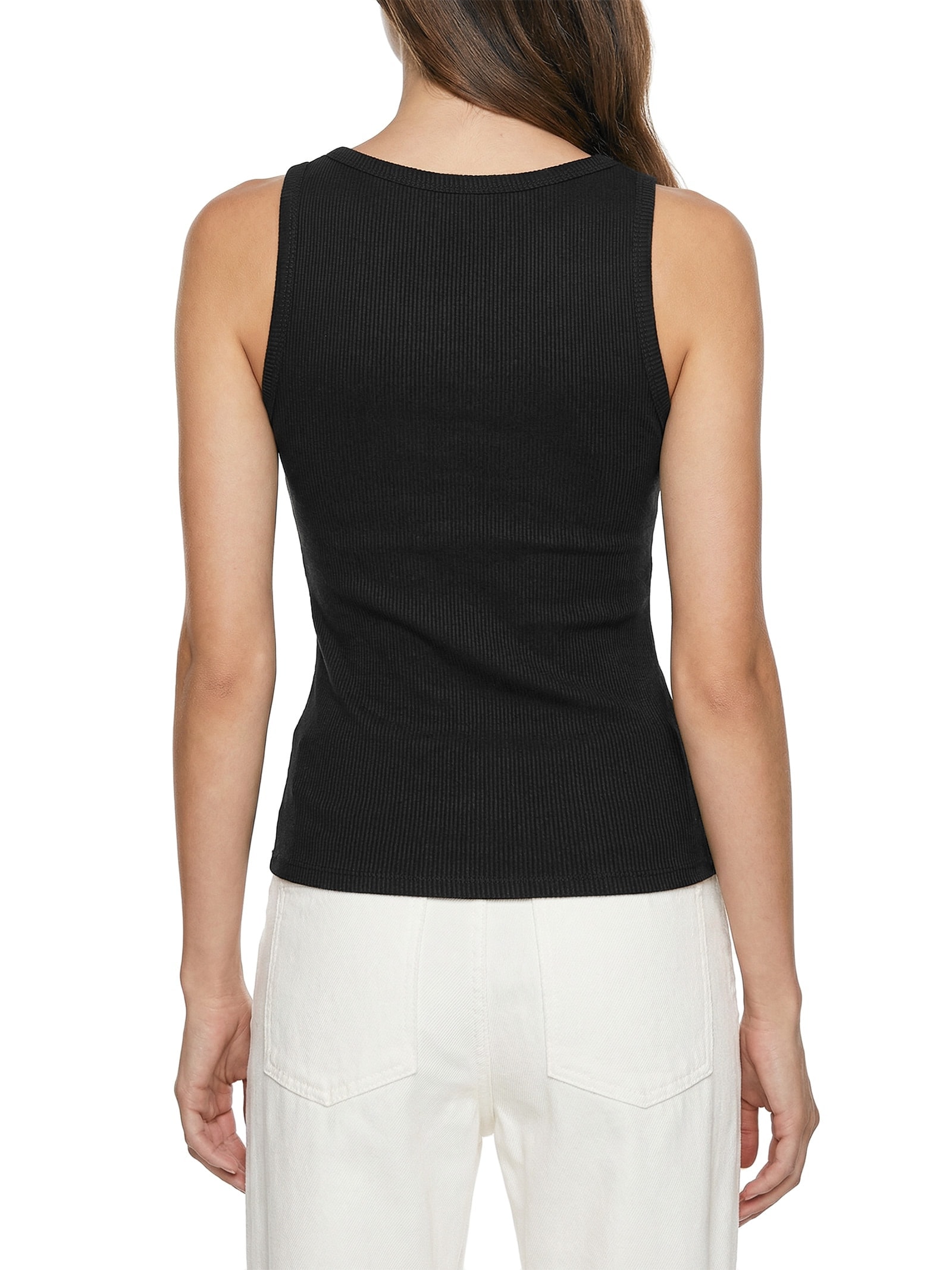 Regata Feminina Básica Com Placa Preto Lança Perfume