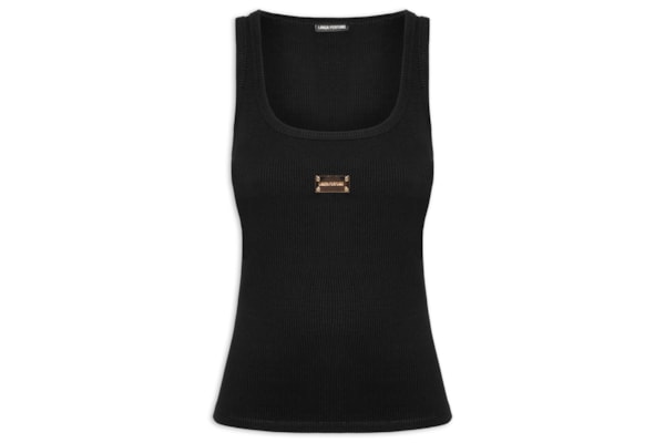 Regata Feminina Básica Com Placa - Preto