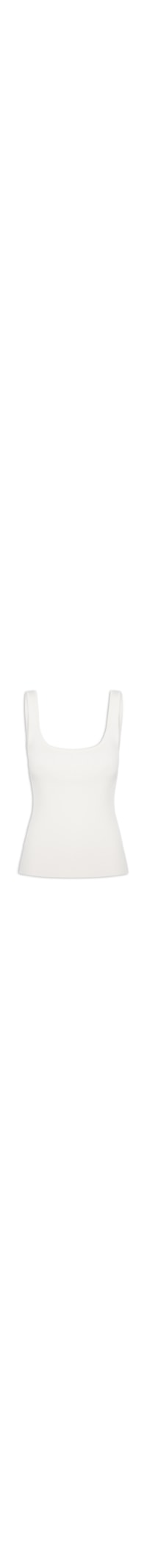 Regata Feminina Básica de Tricot Decote Quadrado – Off White