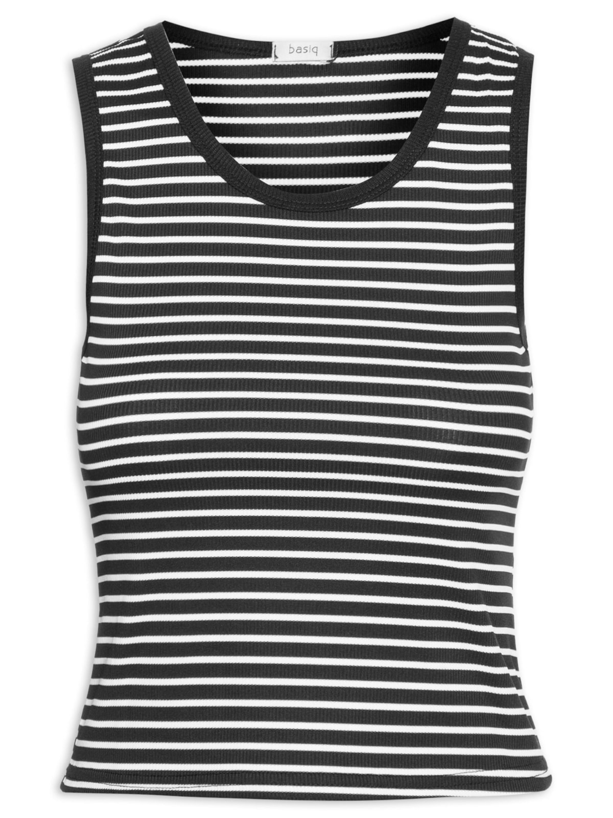 Vista 2 Regata Feminina Básica Listrada PRETO PRETO