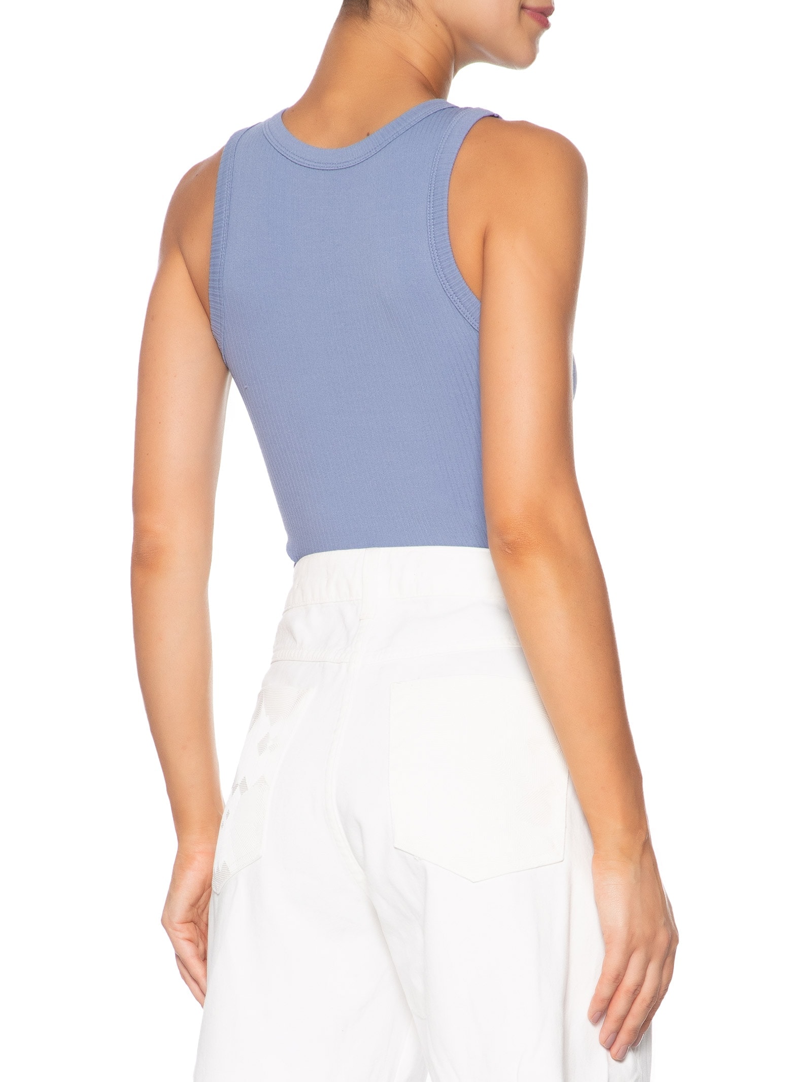 Regata Feminina Básica Poliamida Azul Basiq