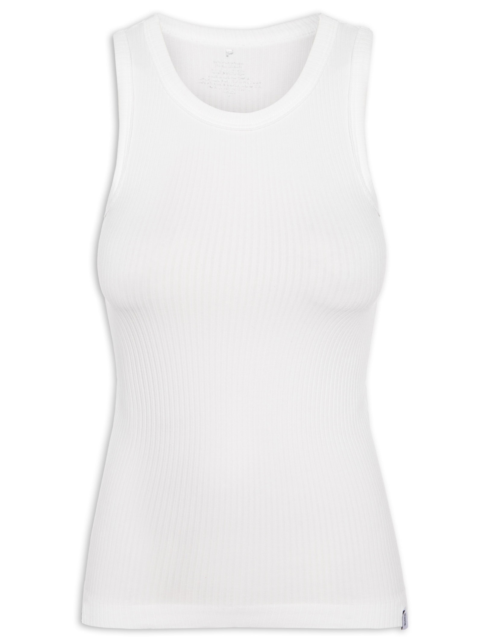 Regata Feminina Básica Poliamida Branco Basiq