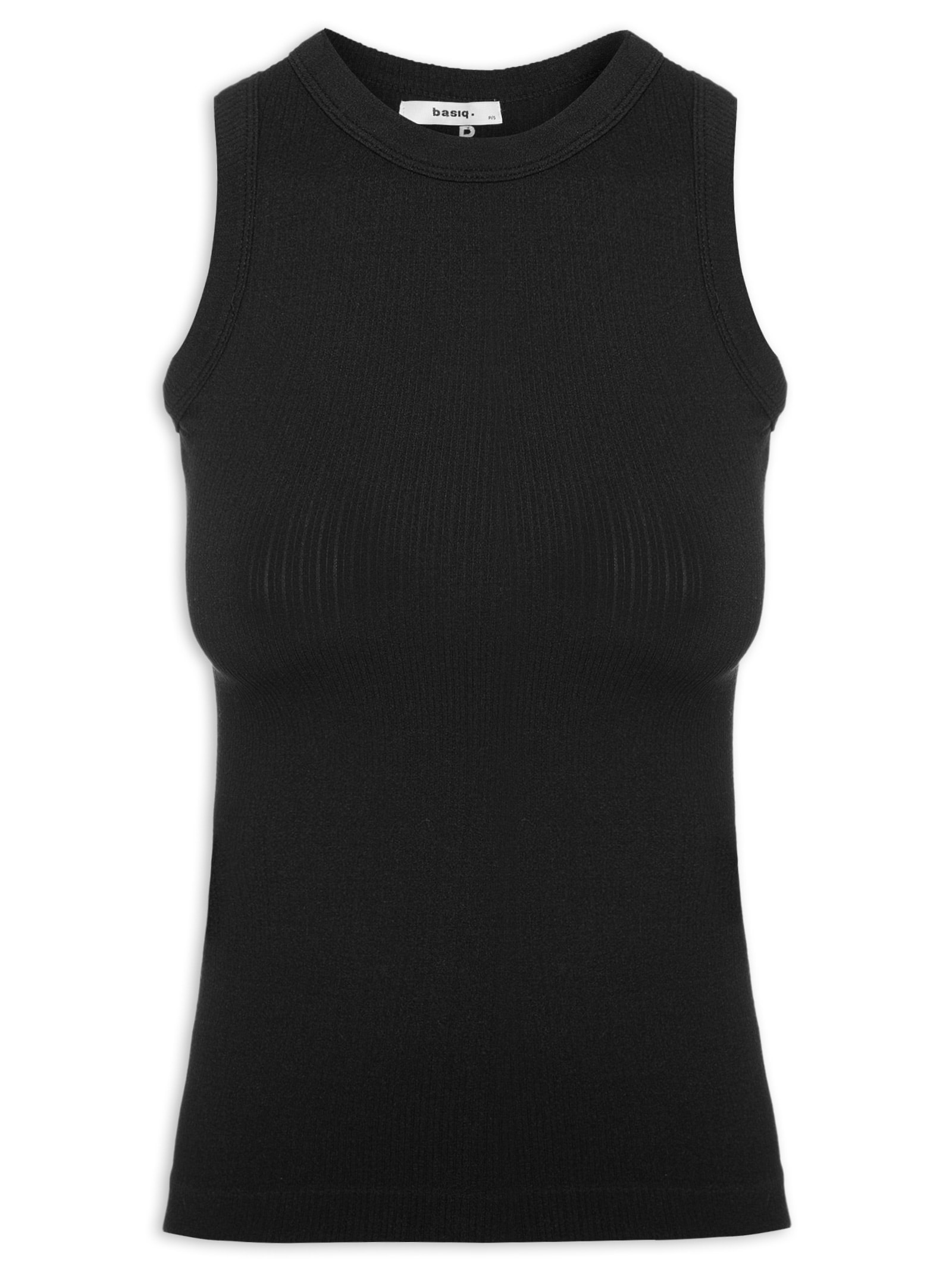 Regata Feminina Básica Poliamida Preto  Basiq