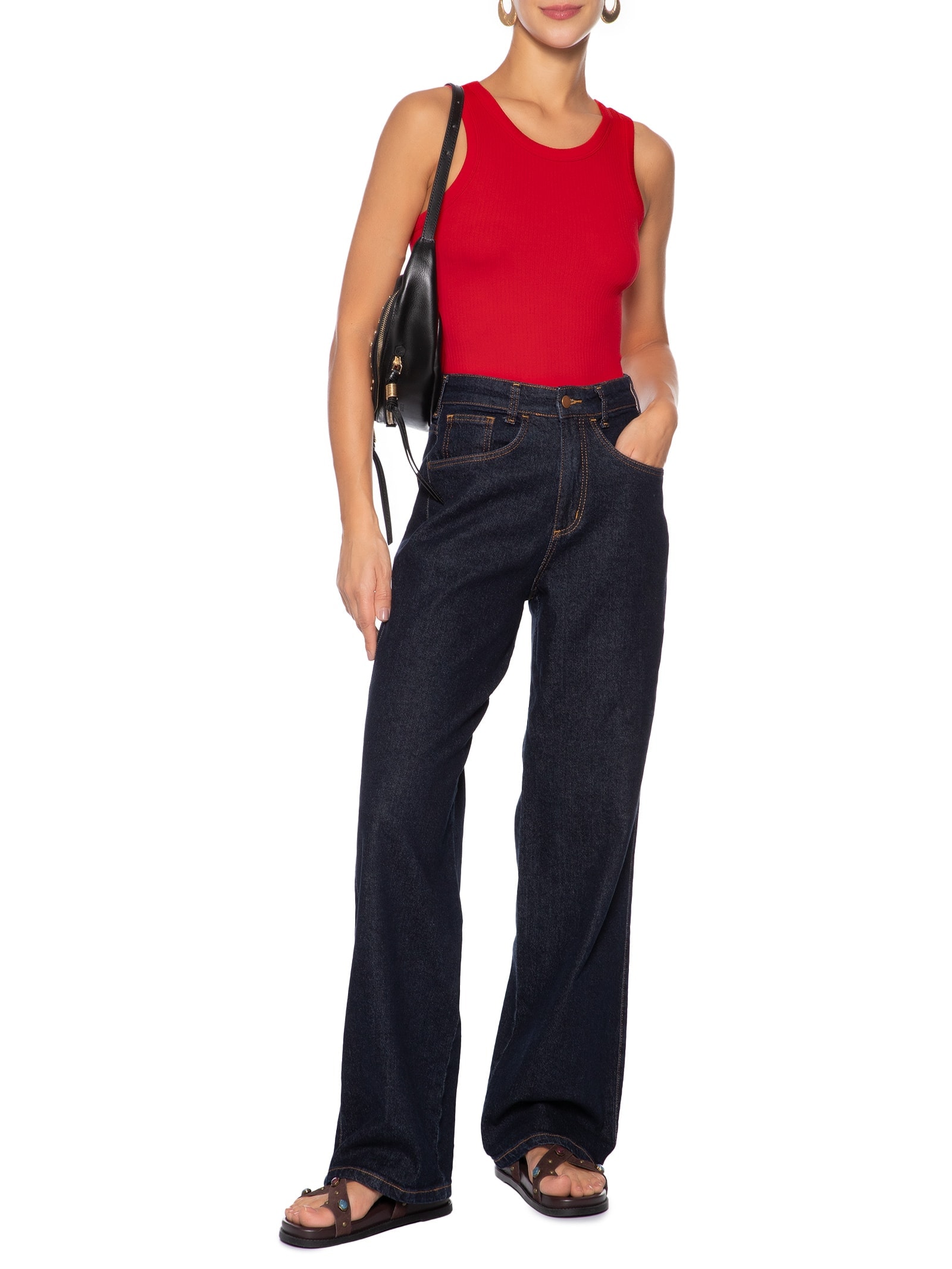 Regata Feminina Básica Poliamida Vermelho Basiq