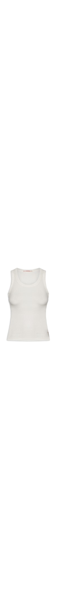 Regata Feminina Básica Rib Com Elastano - Branco