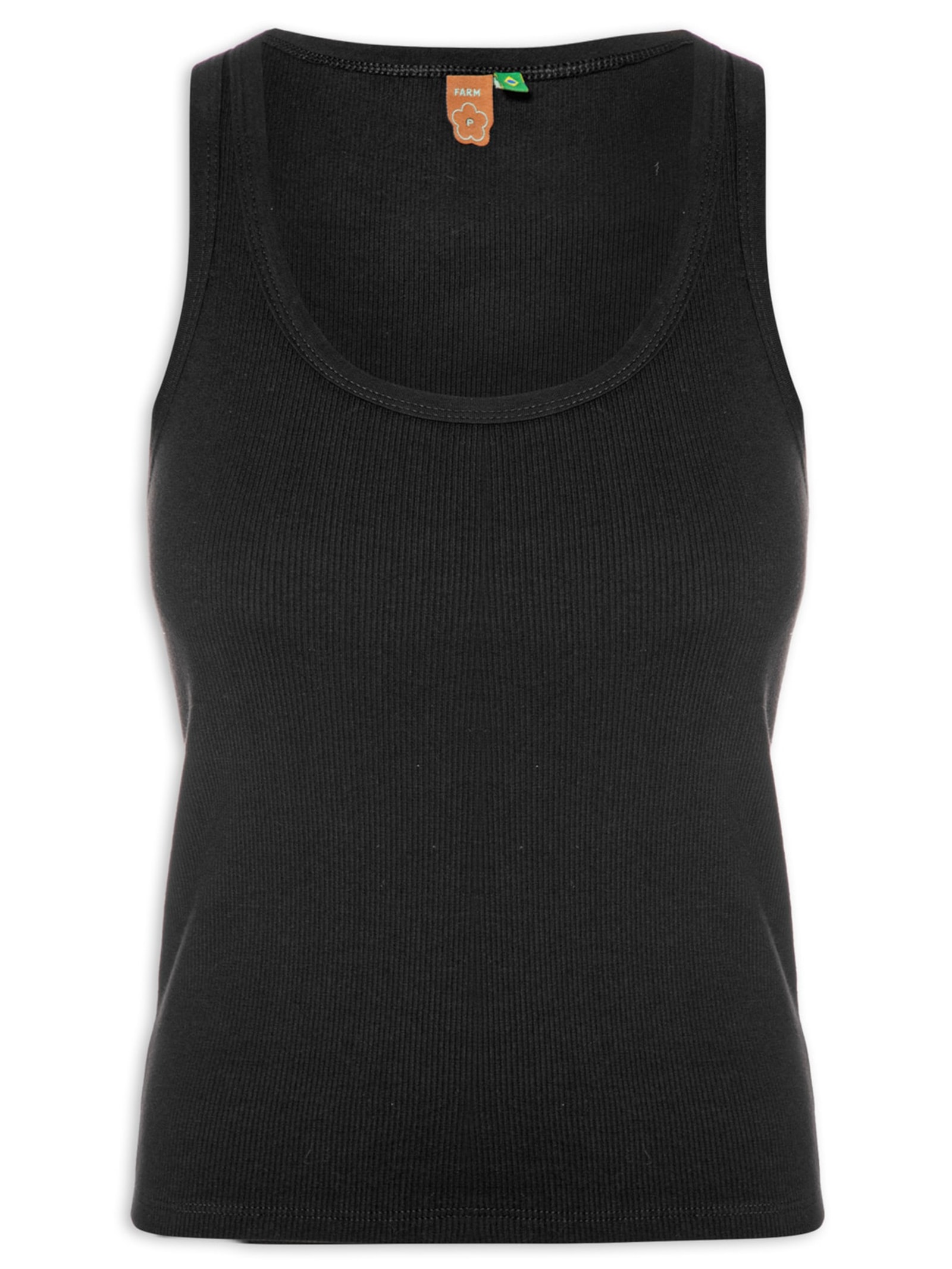 Regata Feminina Básica Ribana Preto Farm