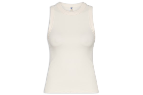 Regata Feminina Básica Slim Neck - Off White