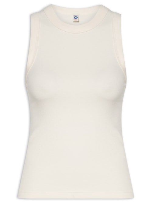 Regata Feminina Básica Slim Neck - Off White