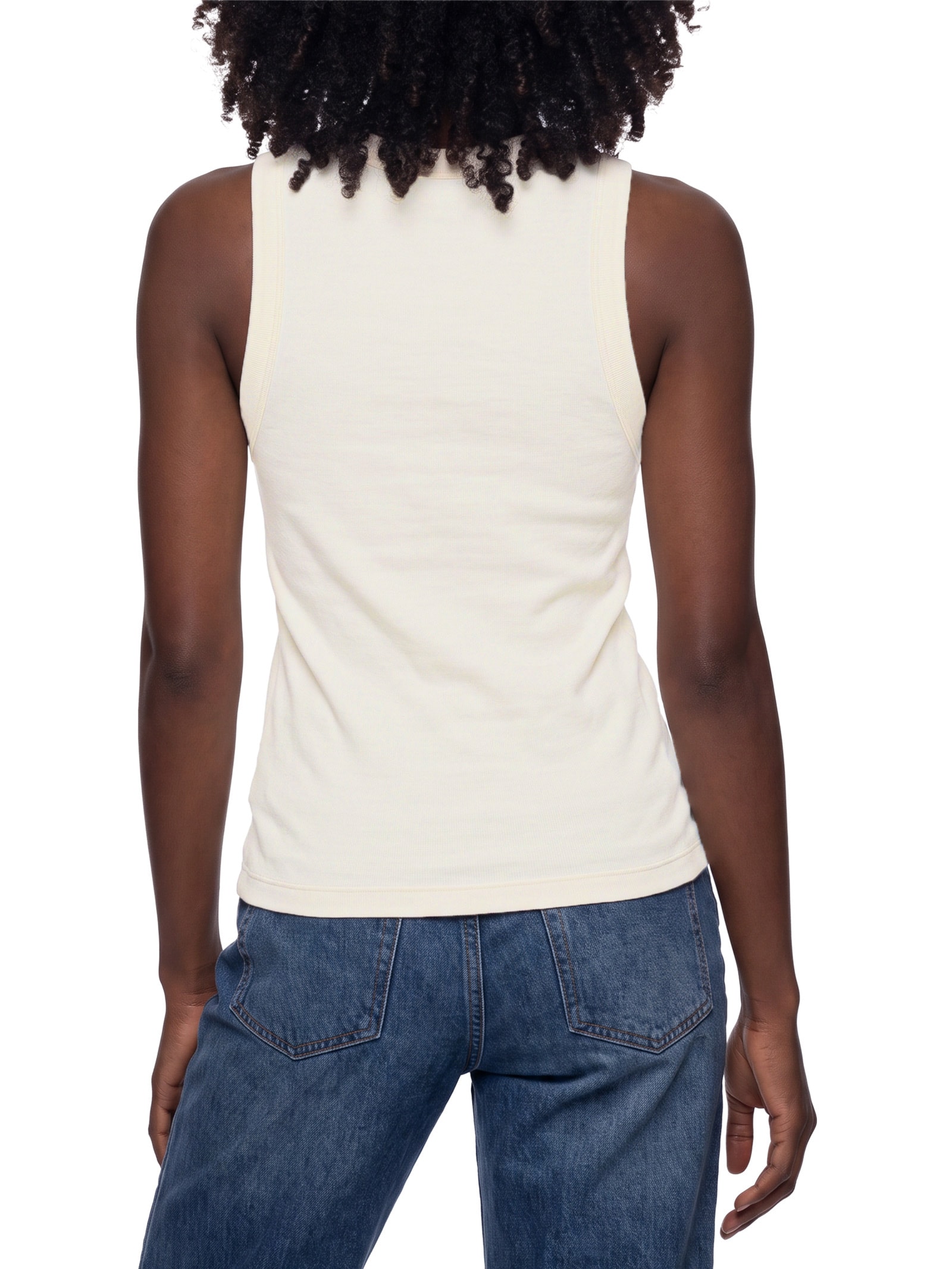 Regata Feminina Básica Slim Neck Off White Hering