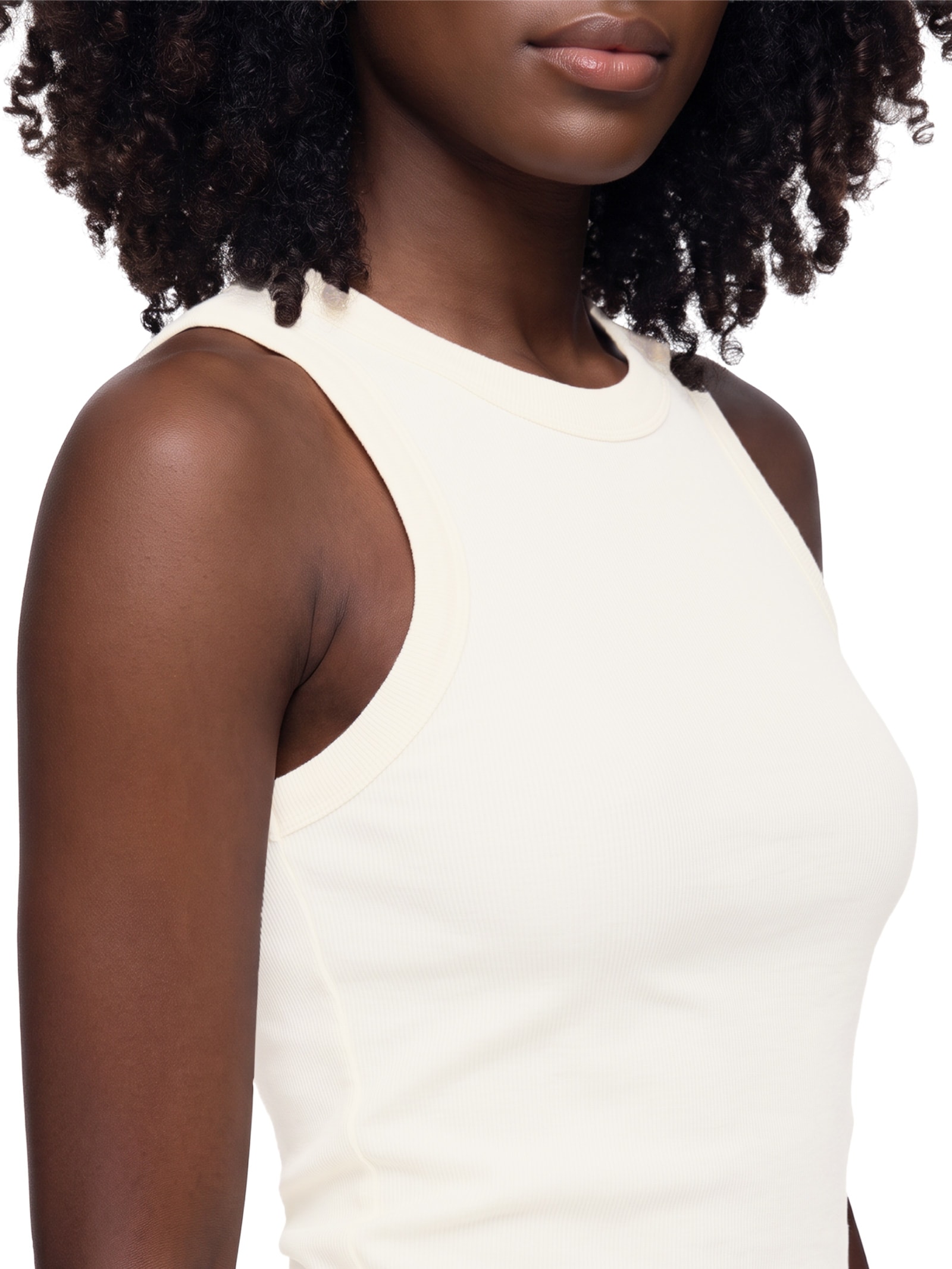 Regata Feminina Básica Slim Neck Off White Hering