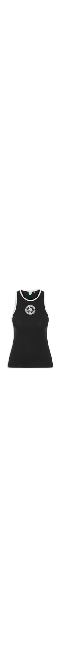 Regata Feminina Bicolor Bordada - Preto