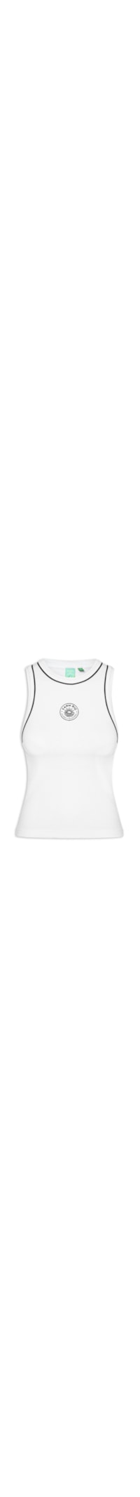 Regata Feminina Bicolor Bordada Sol - Branco
