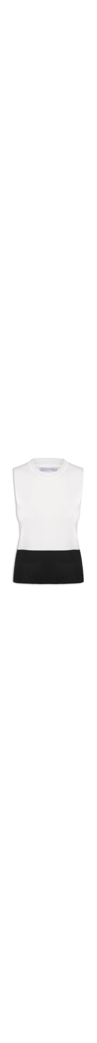Regata Feminina Bicolor Em Tricot - Off White