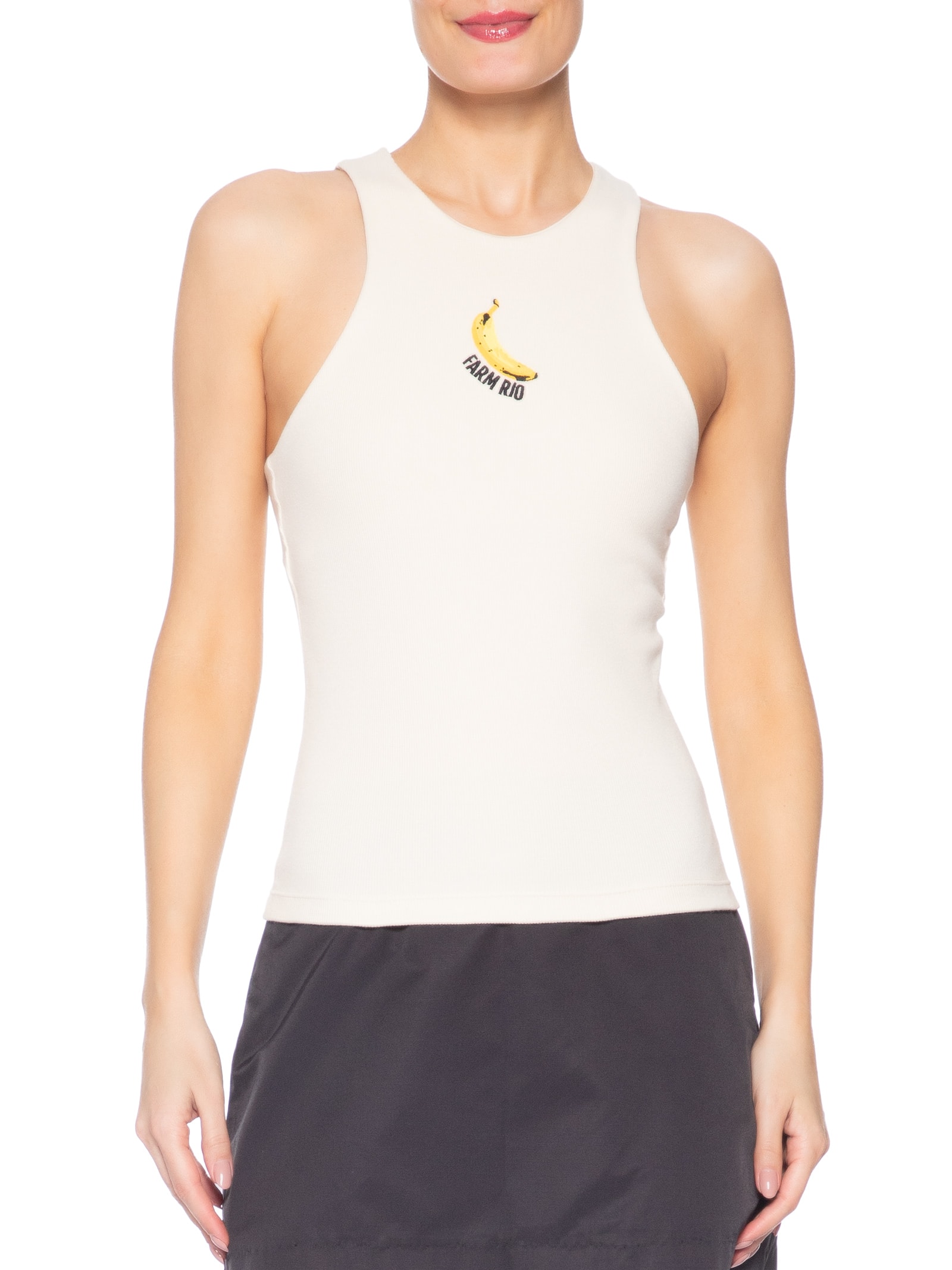 Regata Feminina Bordada Banana – Off White Farm