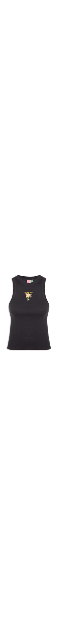 Regata Feminina Bordada Flor de Banana – Preto